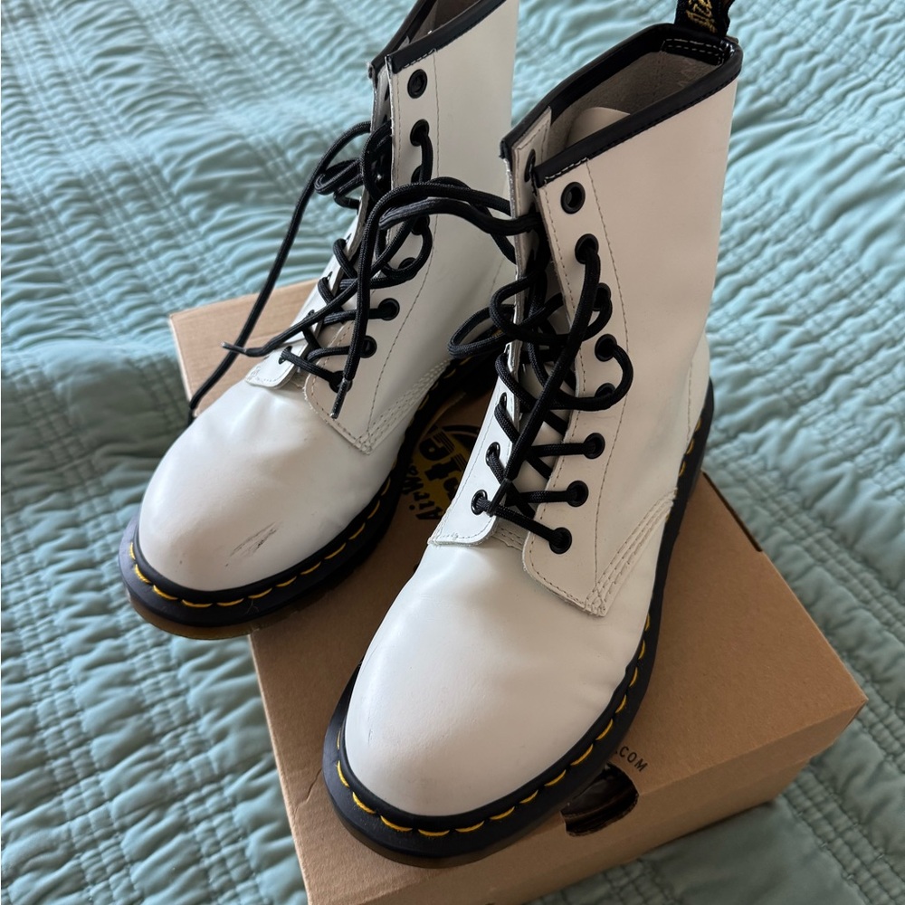 Dr. Martens Women's White Combat Boots